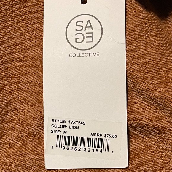 Men's SAGE Collective Size Medium Collared 1/2 Zip‎ Terry Sweater Long Sleeve - Picture 6 of 7